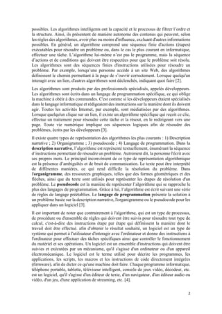 Algorithmique Repr Sentation COMMENT FONCTIONNENT L'INTELLIGENCE ARTIFICIELLE ET SES LOGICIELS ET ...