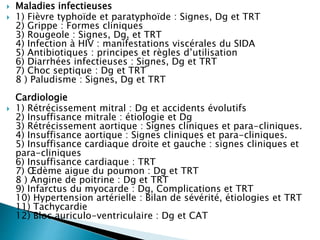  Hépato Gastro-entérologie
 1) Dg clinique et para-clinique de la maladie ulcéreuse
2) Complication de la maladie ulcére...
