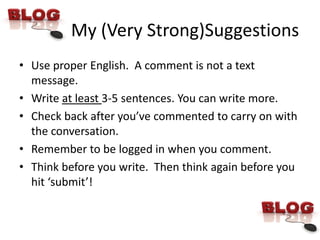 Commenting on Blog Posts | PPTX