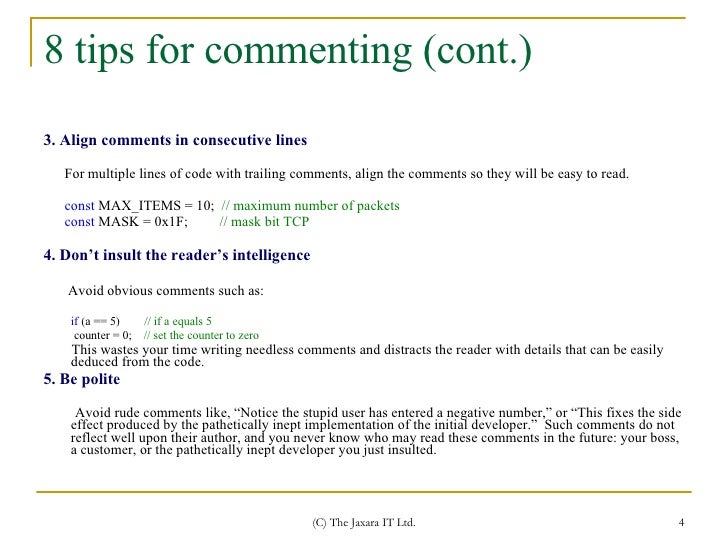 Commenting Best Practices