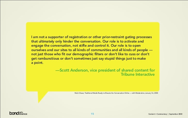 Content + Commentary: How Media Brands Invite, Manage, and Benefit From  User Commenting and Participation Online Slide 15