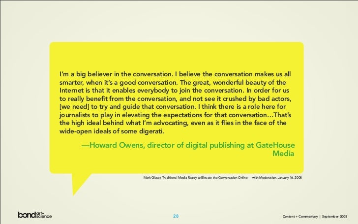 Content + Commentary: How Media Brands Invite, Manage, and Benefit From  User Commenting and Participation Online Slide 28