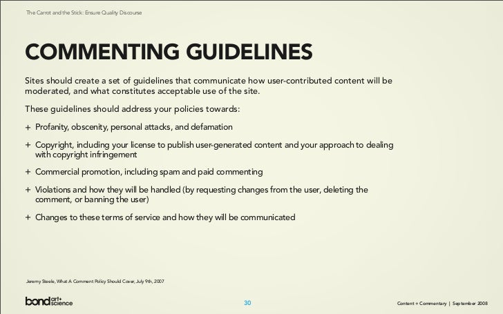 Content + Commentary: How Media Brands Invite, Manage, and Benefit From  User Commenting and Participation Online Slide 30
