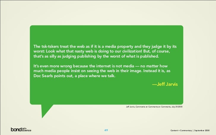 Content + Commentary: How Media Brands Invite, Manage, and Benefit From  User Commenting and Participation Online Slide 49