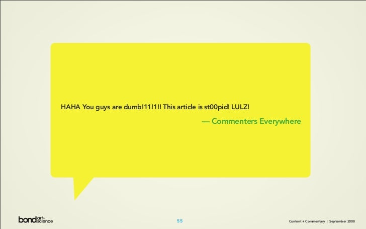 Content + Commentary: How Media Brands Invite, Manage, and Benefit From  User Commenting and Participation Online Slide 55