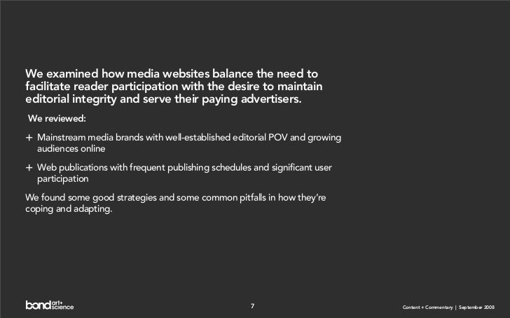 Content + Commentary: How Media Brands Invite, Manage, and Benefit From  User Commenting and Participation Online Slide 7
