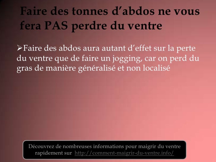 Comment maigrir du ventre rapidement