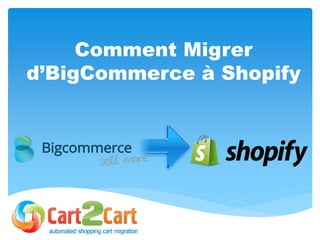 Comment Migrer
d’BigCommerce à Shopify
 