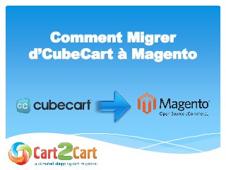 Comment Migrer
d’CubeCart à Magento
 
