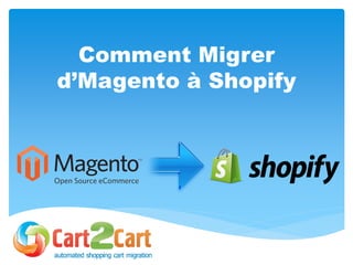 Comment Migrer
d’Magento à Shopify
 