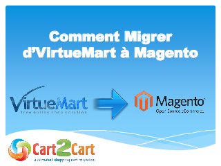 Comment Migrer
d’VirtueMart à Magento
 