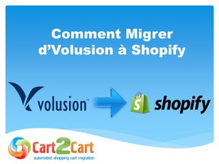 Comment Migrer
d’Volusion à Shopify
 