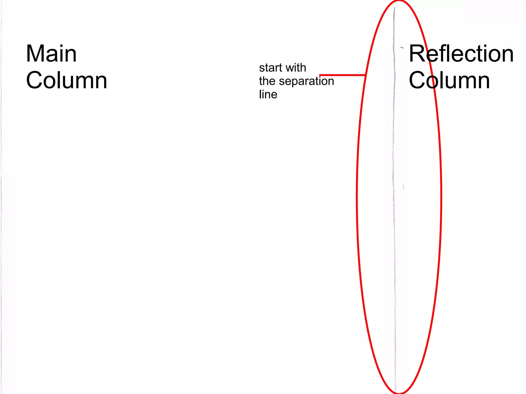 Main     start with
                          Reflection
Column   the separation
         line
                          Column
 
