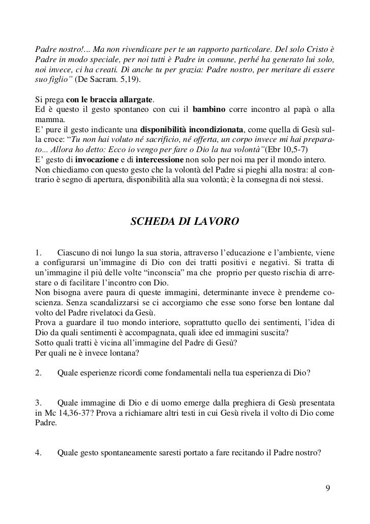 Padre Nostro Spiegato Ai Bambini Frase Per Frase