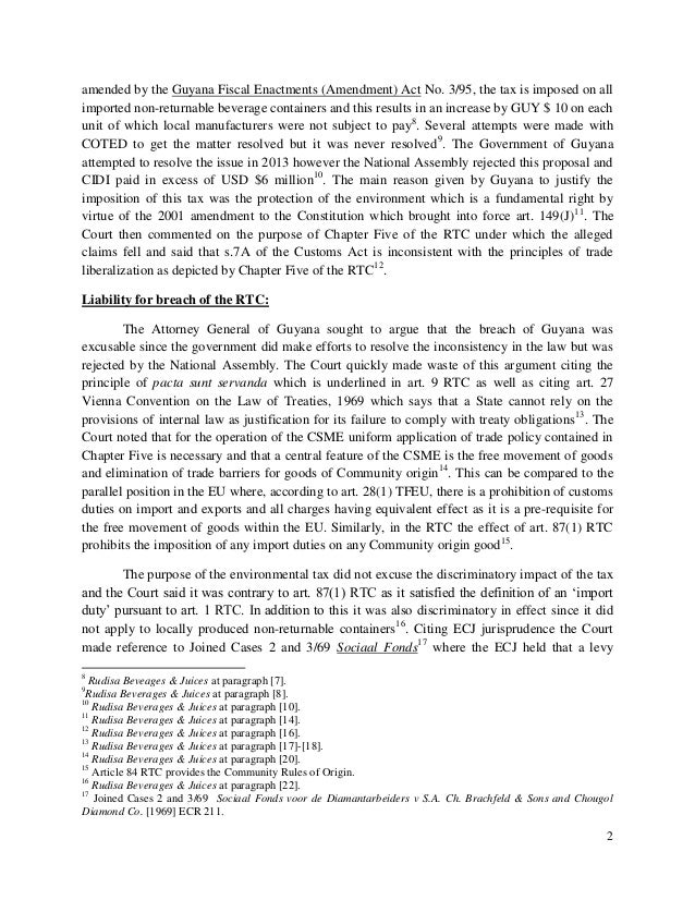 Comment on Rudisa Beverages & Juices n.v. Caribbean International Dis…