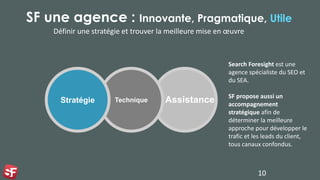 SF une agence : Innovante, Pragmatique, Utile
Définir une stratégie et trouver la meilleure mise en œuvre
TechniqueStratég...