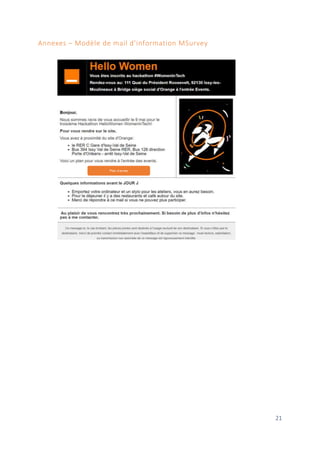 21
Annexes – Modèle de mail d’information MSurvey
Plan d’accès
 