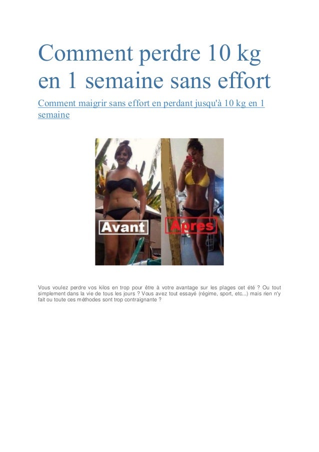 Comment Perdre 10 Kg 1 Semaine Ã 