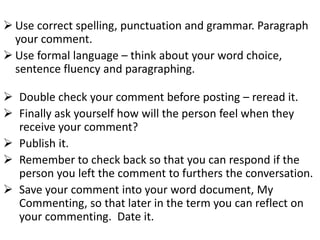 Commenting presentation | PPT