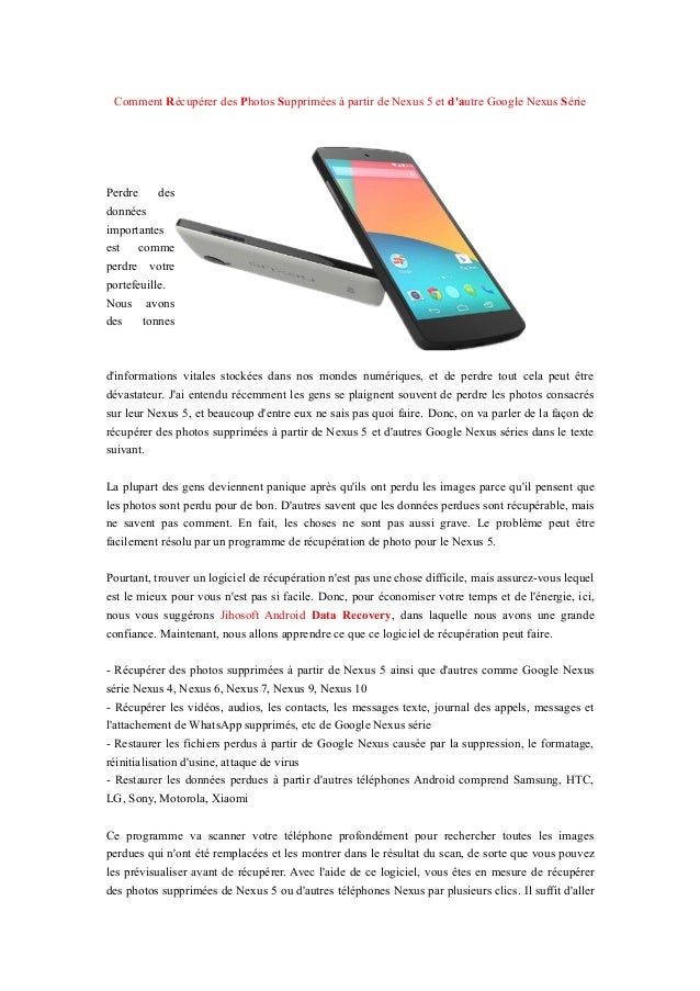 Comment Recuperer Des Photos Supprimees A Partir De Nexus 5 Et D Autr
