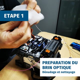 ETAPE 1
PREPARATION DU
BRIN OPTIQUE
Dénudage et nettoyage
 