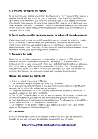Comment Reussir Son Entretien D Embauche Pdf
