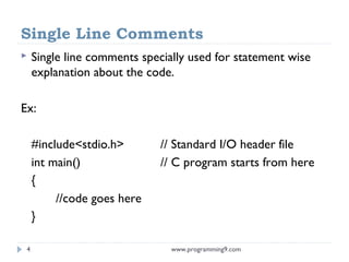 Comments in C Programming | PPT