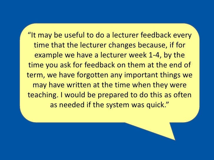 Comments by students