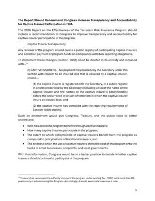 Terrorism Risk Insurance Program Terrorism Risk Insurance Program: Time to Rein In Captive Insurers | PDF