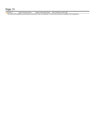 Page: 15
Number: 1 Author: Presenter Notes Subject: Presentation Notes Date: 9/20/2024 12:58:51 PM
The testing of IP capability and branching is done with a cube root calculation. The facts demonstrate the viability of the arrangement.
 