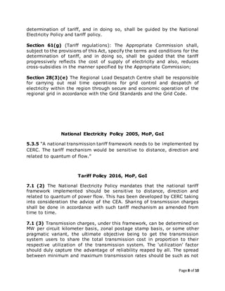 Comments on CERC's sharing of inter-State transmission charges & losses ...