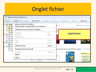 Onglet fichier




 @telier - Médiathèque de Lorient - 2010   124
 