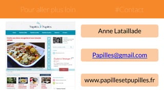 Pour aller plus loin #Contact 
Anne Lataillade 
Papilles@gmail.com 
www.papillesetpupilles.fr 
 