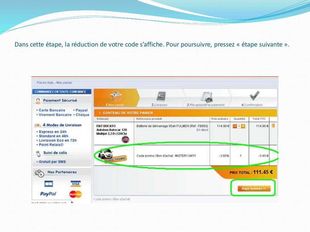 Comment utiliser un code promo mister auto