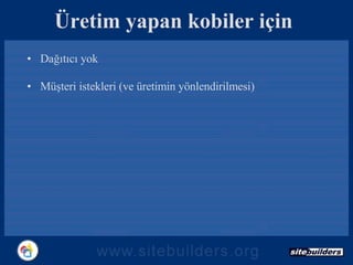Üretim yapan kobiler için Dağıtıcı yok Müşteri istekleri (ve üretimin yönlendirilmesi) 