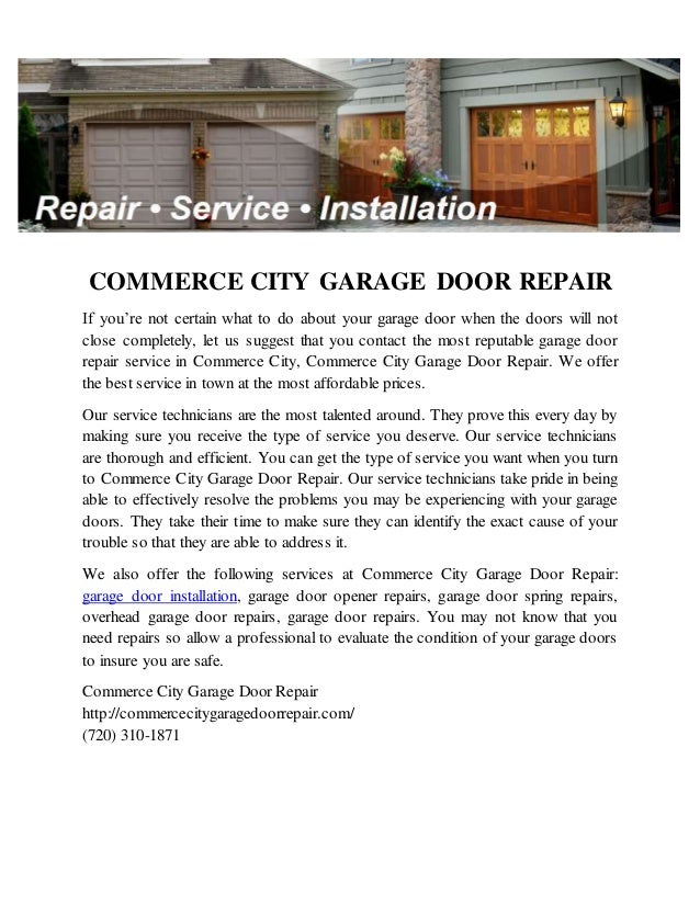 Commerce City Garage Door Repair