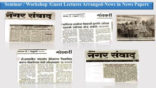 Seminar / Workshop /Guest Lectures Arranged-News in News Papers
 