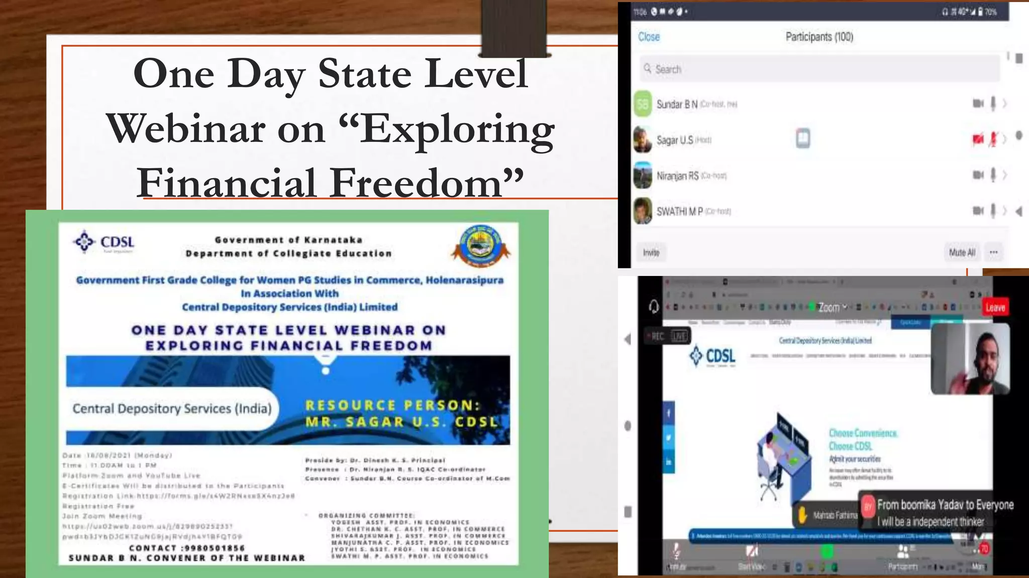 One Day State Level
Webinar on “Exploring
Financial Freedom”
 