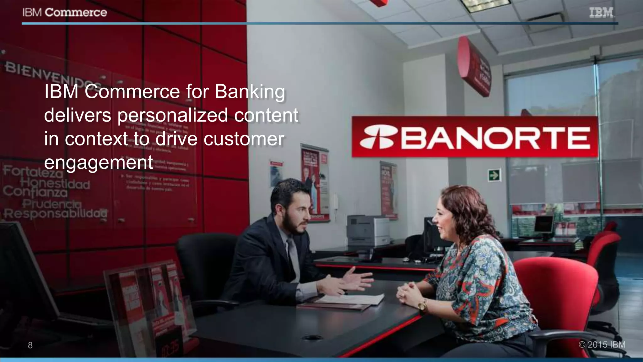 IBM Commerce for Banking
delivers personalized content
in context to drive customer
engagement
 