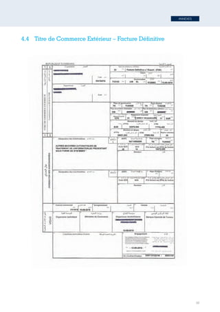 ANNEXES
59
4.4	 Titre de Commerce Extérieur – Facture Définitive
65
4.4 -­	
  Titre	
  de	
  Commerce	
  Extérieur	
  –	
  Facture	
  Définitive	
  	
  
Tunisie-FR.indd 59 08/03/2019 14:53
 