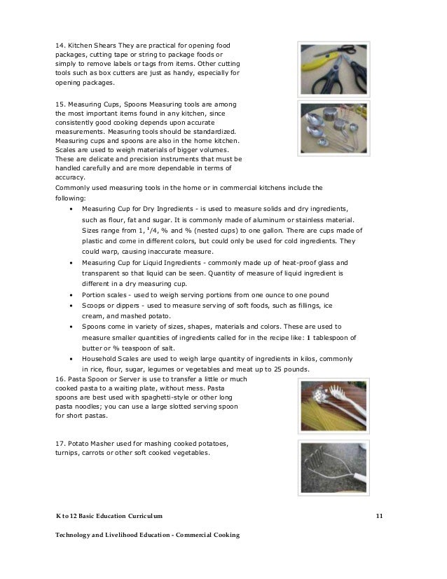commercial cooking learning module