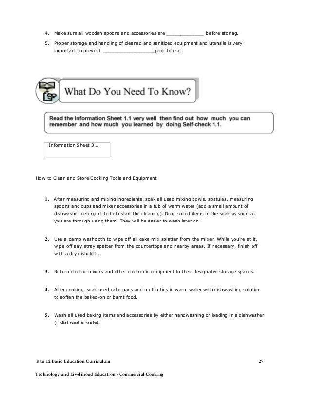 commercial cooking learning module