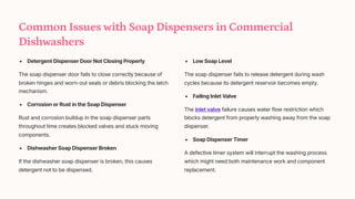 Commercial Dishwasher Soap Dispenser Troubleshooting: How to Fix Common ...