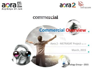 Commercial Overview
Aora 2 - METRASAT Project Ver 1.0
Technology Group – 2015
March, 2015
 