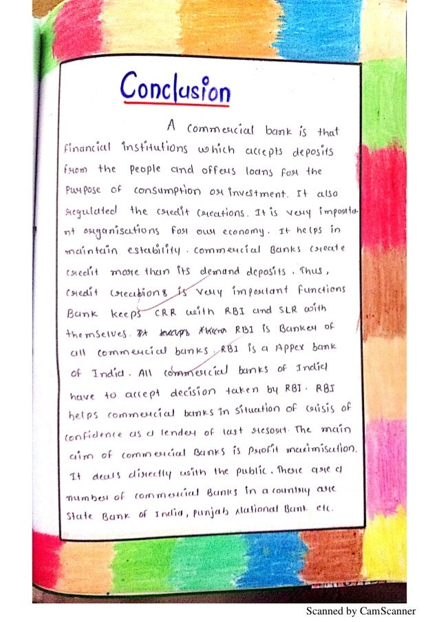 Commercial Bank and its Functions Economics Class 12 Project