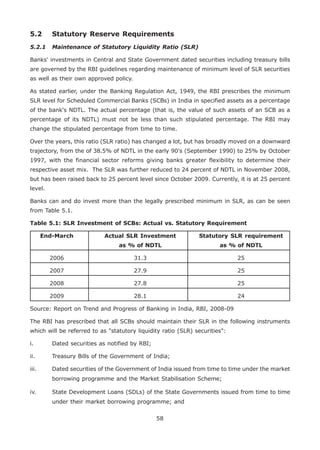 Slr Policy Rbi Commercial bank module | PDF