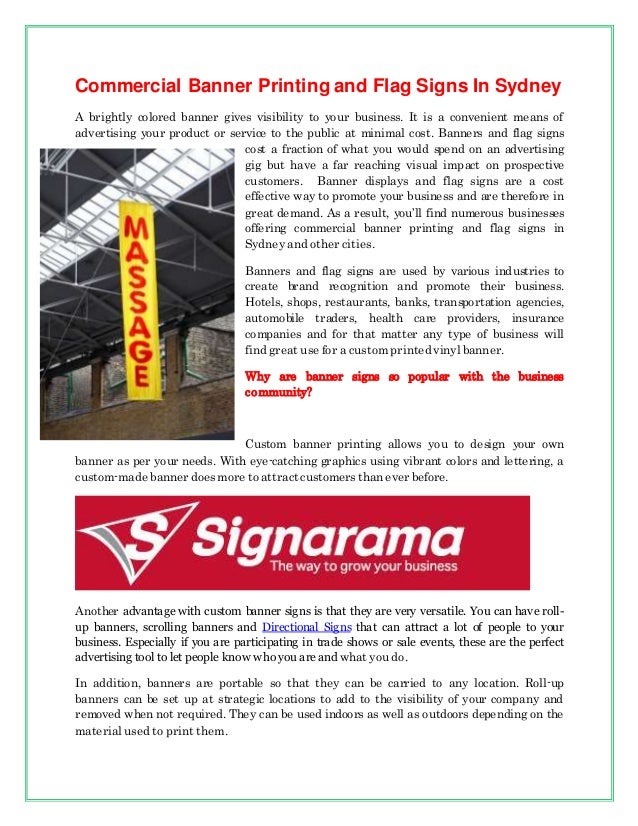 Commercial Banner Printing And Flag Signs In Sydney