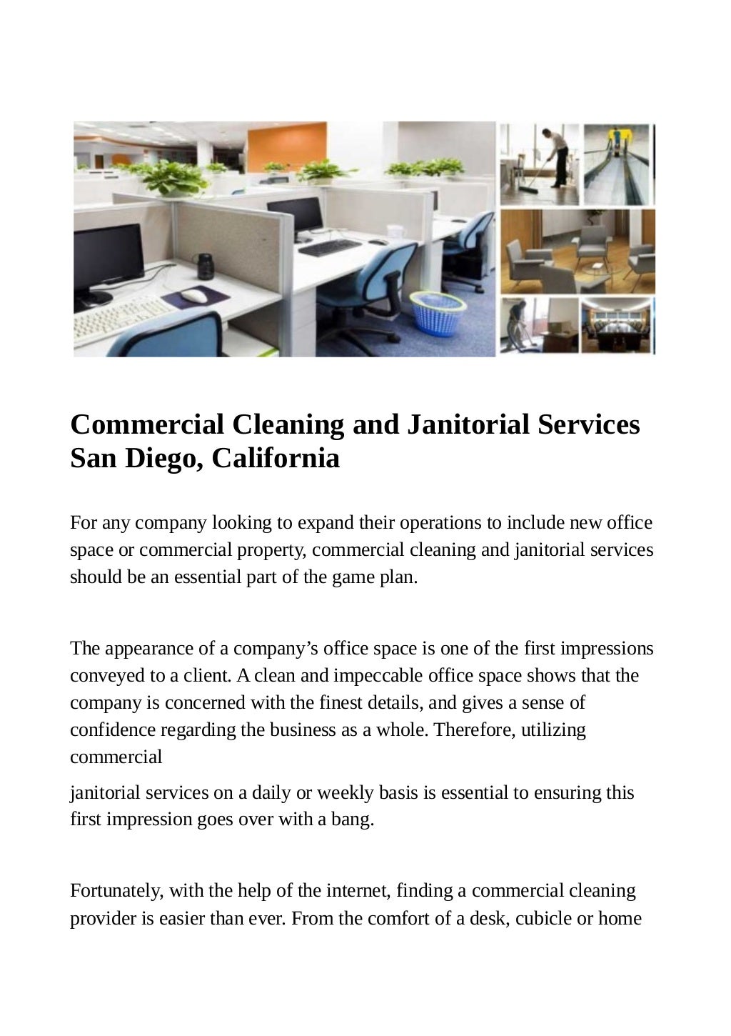 Commercial cleaning and janitorial services san diego