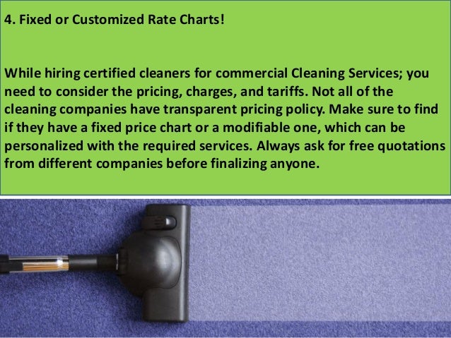 Commercial Cleaning Price Chart