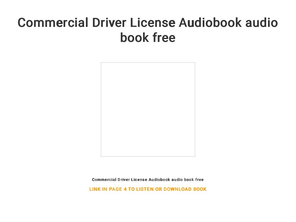 Commercial Driver License Audiobook audio book free